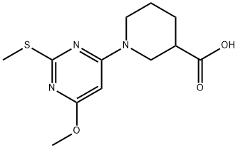 1-(6-甲氧基-2-甲硫基-嘧啶-4-基)-哌啶-3-羧酸 结构式