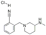 2-(3-甲氨基-哌啶-1-基甲基)-苄腈盐酸盐 结构式