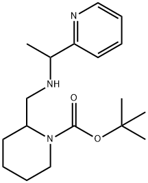 2-[(1-吡啶-2-基-乙基氨基)-甲基]-哌啶-1-羧酸叔丁基酯 结构式