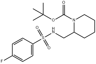 2-[(4-氟-苯磺酰氨基)-甲基]-哌啶-1-甲酸叔丁基酯 结构式