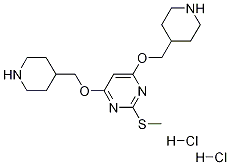 2-甲基硫烷基-4-1,6-双-(哌啶-4-基甲氧基)-嘧啶二盐酸盐 结构式