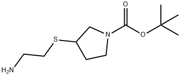 3-(2-AMino-ethylsulfanyl)-pyrrolidine-1-carboxylic acid tert-butyl ester 结构式