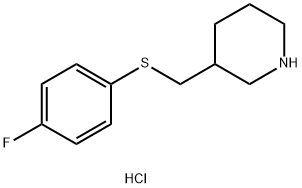 3-(4-氟-苯硫基甲基)-哌啶盐酸盐 结构式