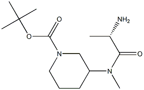 3-[((S)-2-AMino-propionyl)-Methyl-aMino]-piperidine-1-carboxylic acid tert-butyl ester 结构式
