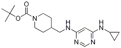 4-[(6-CyclopropylaMino-pyriMidin-4-ylaMino)-Methyl]-piperidine-1-carboxylic acid tert-butyl ester 结构式