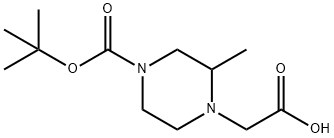 4-CarboxyMethyl-3-Methyl-piperazine-1-carboxylic acid tert-butyl ester 结构式