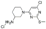 1-(6-氯-2-甲硫基-嘧啶-4-基)-哌啶-3-基胺盐酸盐 结构式