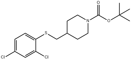 4-(2,4-二氯-苯硫基甲基)-哌啶-1-羧酸叔丁基酯 结构式