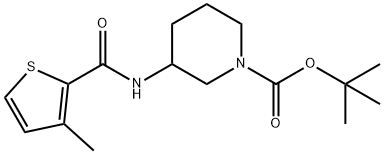 3-[(3-甲基噻吩-2-羰基)-氨基]-哌啶-1-羧酸叔丁基酯 结构式