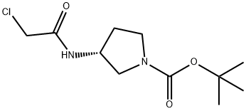 (R)-3-(2-氯-乙酰基氨基)-吡咯烷-1-羧酸叔丁酯 结构式