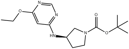 (R)-3-(6-乙氧基-嘧啶-4-基氨基)-吡咯烷-1-羧酸叔丁基酯 结构式