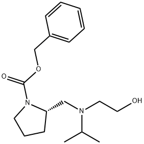 (S)-2-{[(2-Hydroxy-ethyl)-isopropyl-aMino]-Methyl}-pyrrolidine-1-carboxylic acid benzyl ester 结构式