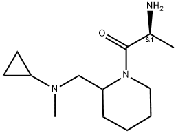 (S)-2-AMino-1-{2-[(cyclopropyl-Methyl-aMino)-Methyl]-piperidin-1-yl}-propan-1-one 结构式