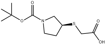 (S)-3-羧甲基硫基-吡咯烷-1-羧酸叔丁酯 结构式
