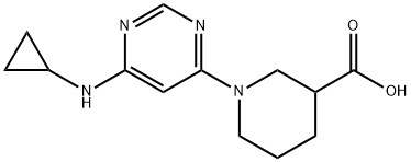 1-(6-环丙基氨基-嘧啶-4-基)-哌啶-3-羧酸 结构式