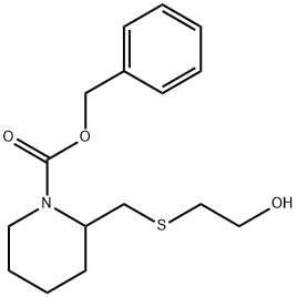 2-(2-Hydroxy-ethylsulfanylMethyl)-piperidine-1-carboxylic acid benzyl ester 结构式