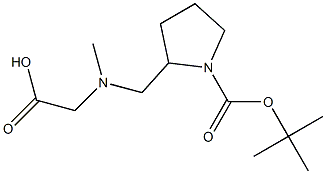 2-[(羧甲基-甲基-氨基)-甲基]-吡咯烷-1-羧酸叔丁酯 结构式