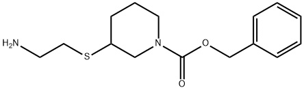 3-(2-AMino-ethylsulfanyl)-piperidine-1-carboxylic acid benzyl ester 结构式