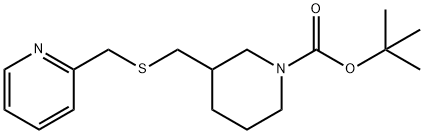 3-(Pyridin-2-ylMethylsulfanylMethyl
)-piperidine-1-carboxylic acid tert
-butyl ester 结构式