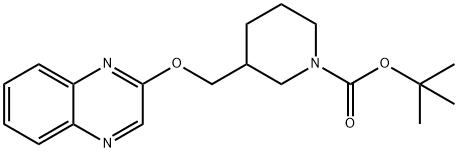 3-(喹喔啉-2-基氧基甲基)-哌啶-1-羧酸叔丁基酯 结构式