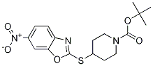 4-(6-Nitro-benzooxazol-2-ylsulfanyl
)-piperidine-1-carboxylic acid tert
-butyl ester 结构式