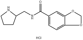 苯并[1,3]1,3-二氧杂环戊烯-5-羧酸(吡咯烷-2-基甲基)-酰胺盐酸盐 结构式