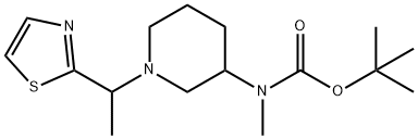 甲基-[1-(1-噻唑-2-基-乙基)-哌啶-3-基]-氨基甲酸叔丁基酯 结构式