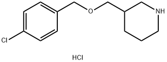 3-(4-氯-苄氧基甲基)-哌啶盐酸盐 结构式