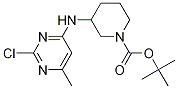 3-(2-氯-6-甲基-嘧啶-4-基氨基)-哌啶-1-羧酸叔丁基酯 结构式