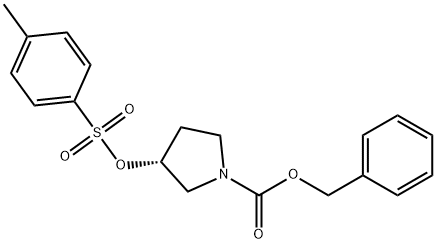 (R)-3-(甲苯-4-磺酰氧基)-吡咯烷-1-羧酸苄基酯 结构式