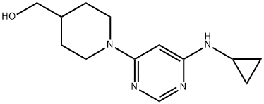 [1-(6-环丙基氨基-嘧啶-4-基)-哌啶-4-基]-甲醇 结构式