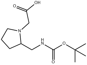 [2-(tert-ButoxycarbonylaMino-Methyl)-pyrrolidin-1-yl]-acetic acid 结构式
