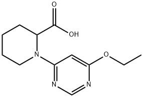 1-(6-乙氧基-嘧啶-4-基)-哌啶-2-羧酸 结构式