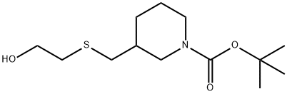叔丁基 3-(((2-羟基乙基)硫代)甲基)哌啶-1-羧酸甲酯 结构式