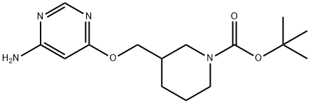 3-(6-氨基嘧啶-4-基氧基甲基)-哌啶-1-羧酸叔丁基酯 结构式
