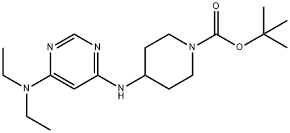 4-(6-二乙氨基-嘧啶-4-基氨基)-哌啶-1-羧酸叔丁基酯 结构式