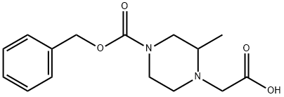 4-CarboxyMethyl-3-Methyl-piperazine-1-carboxylic acid benzyl ester 结构式