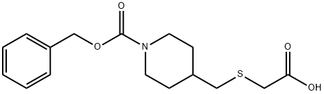 4-CarboxyMethylsulfanylMethyl-piperidine-1-carboxylic acid benzyl ester 结构式