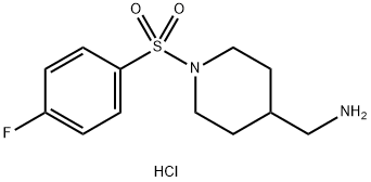 C-[1-(4-氟-苯磺酰基)-哌啶-4-基]甲胺盐酸盐 结构式