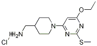 C-[1-(6-乙氧基-2-甲硫基嘧啶-4-基)-哌啶-4-基]甲胺盐酸盐 结构式