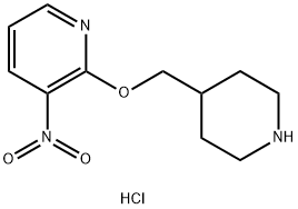 3-硝基-2-(哌啶-4-基甲氧基)-吡啶盐酸盐 结构式