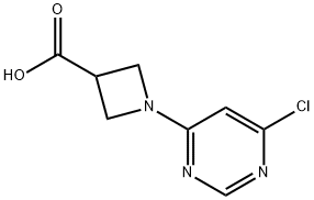 1-(6-氯-嘧啶-4-基)-氮杂环丁烷-3-羧酸 结构式