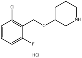 3-(2-氯-6-氟-苄氧基)-哌啶盐酸盐 结构式