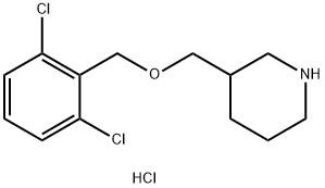 3-(2,6-二氯-苄氧基甲基)-哌啶盐酸盐 结构式