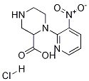 1-(3-Nitro-pyridin-2-yl)-piperazine-2-carboxylic acid  hydrochloride 结构式