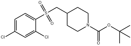 4-(2,4-二氯-苯磺酰基甲基)-哌啶-1-羧酸叔丁基酯 结构式