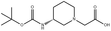 ((R)-3-tert-ButoxycarbonylaMino-piperidin-1-yl)-acetic acid 结构式