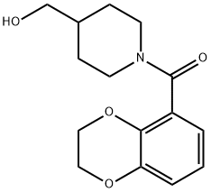 (2,3-二氢-苯并[1,4]二氧杂环己烯-5-基)-(4-羟甲基哌啶-1-基)-甲酮 结构式