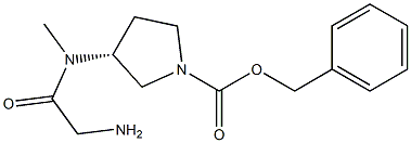 (R)-3-[(2-AMino-acetyl)-Methyl-aMino]-pyrrolidine-1-carboxylic acid benzyl ester 结构式