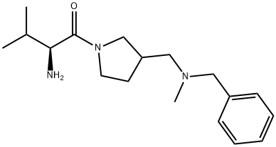 (S)-2-AMino-1-{3-[(benzyl-Methyl-aMino)-Methyl]-pyrrolidin-1-yl}-3-Methyl-butan-1-one 结构式